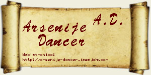 Arsenije Dancer vizit kartica